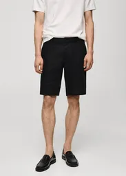 Bermuda Carp Negro Talla 36 Hombre Mango