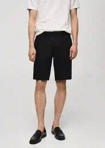 Bermuda Carp Negro Talla 36 Hombre Mango