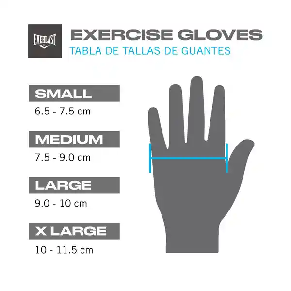Guantes de Pesas Cascade Azul Talla L Everlast