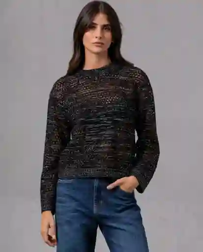 Buzo Mujer Con Lurex Negro Noche Ultraoscuro XL 66392 Rifle