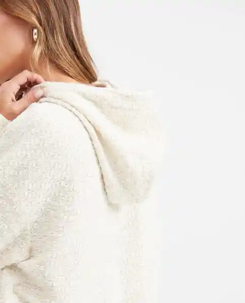 Buzo Hoodie Shiny Cord Crudo Cannoli Claro Talla M Chevignon