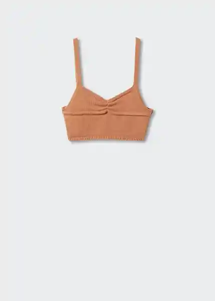 Top Paquita Caramelo Talla S Mujer Mango