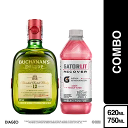 Combo Buchanans Deluxe + Hidratante Gatorlit Fresa Kiwi 620 mL