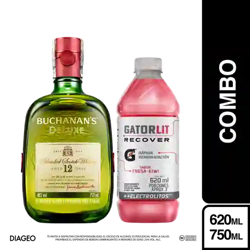 Combo Buchanans Deluxe + Hidratante Gatorlit Fresa Kiwi 620 mL