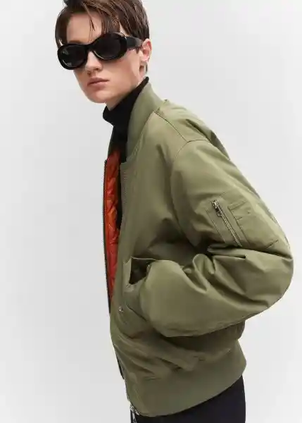 Chaqueta Alfa Khaki Talla S Mujer Mango