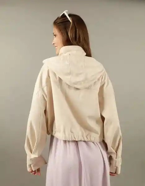 Chaqueta Con Lazo Ajustable Mujer Beige Medium American Eagle