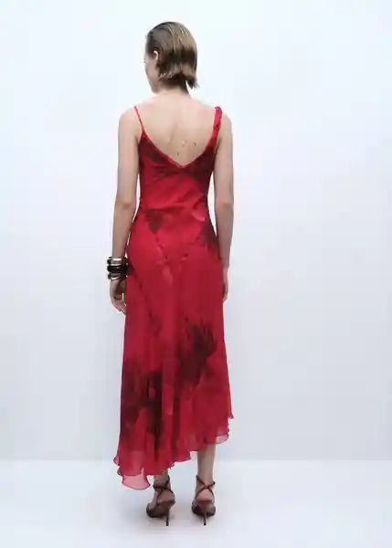 Vestido Amapola Rojo Talla M Mujer Mango