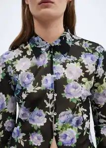 Camisa Salma Negro Talla XL Mujer Mango