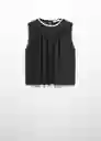 Top Verona-A Negro Talla XS Mujer Mango