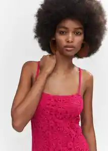 Vestido Dalias Fucsia Talla L Mujer Mango