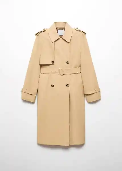 Abrigo Trench Fluid Camel Talla 18 Mujer Mango