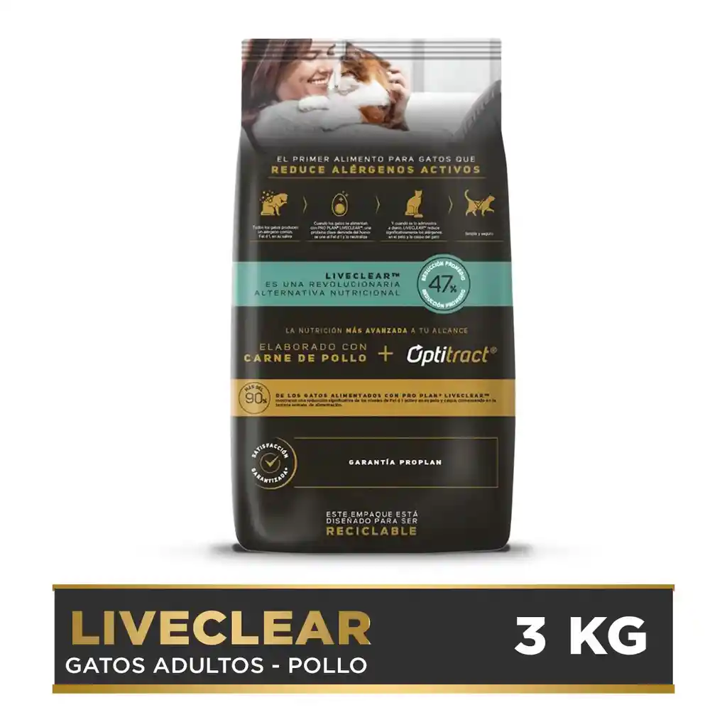 Comida para Gatos Reductor de Alergenos Purina Pro Plan Live Clear x 3 kg