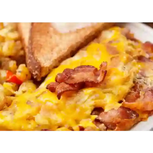 Omelet con Tocineta y Maduritos