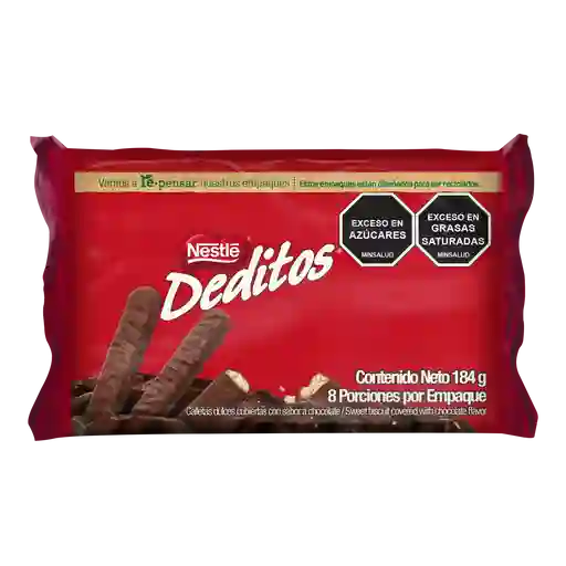 Galletas dulces DEDITOS cubiertas con sabor a chocolate 8 Unds x 184g