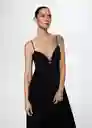 Vestido Vani Negro Talla 18 Mujer Mango