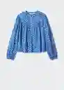 Blusa Atenas Azul Talla 22 Mango Girl Mango