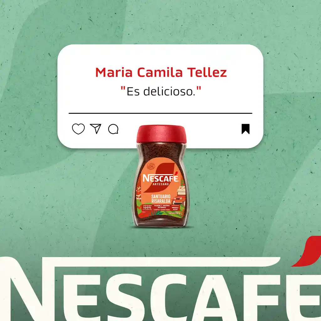 Café instantáneo NESCAFÉ Artesano Santuario Risaralda x 85g