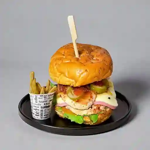 Hamburguesa la Buró Doble Pollo