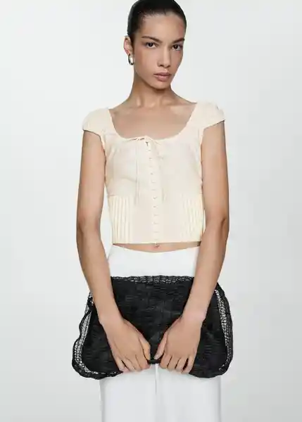 Top Freso Offwhite Talla XL Mujer Mango