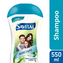 Savital Shampoo Anticaspa Menta Eucalipto y Sábila