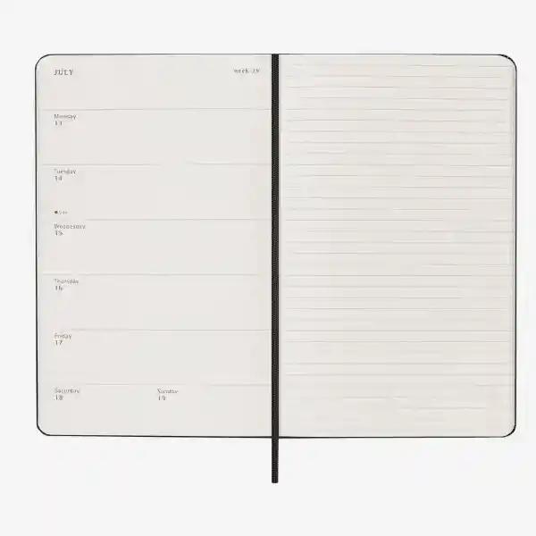 Moleskine Agenda Semanal Negro Grande Hc 2026