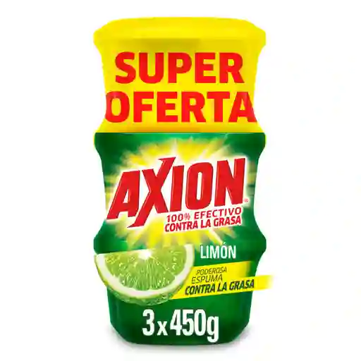 Lavaplatos en Crema Axion Limón 450 g x 3Und