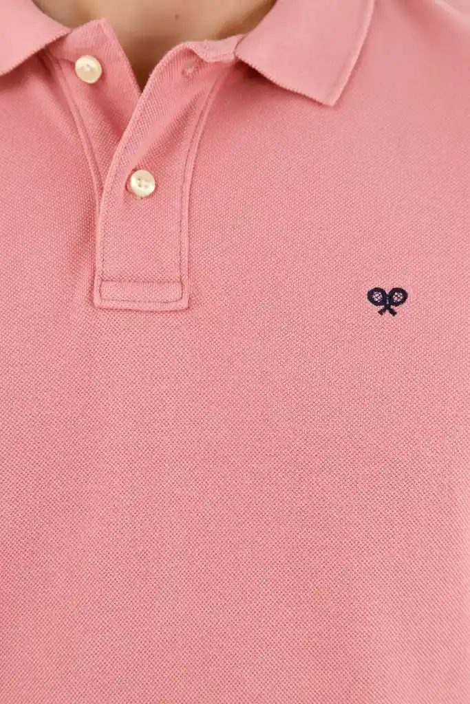Polo Rosada Con Raqueta Multicolor Para Hombre