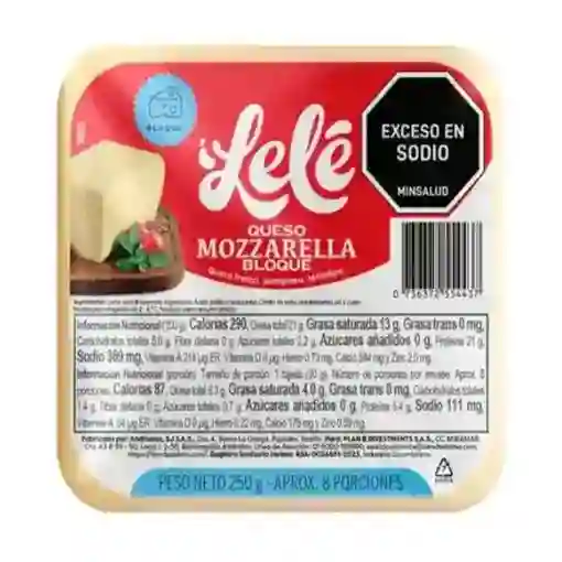 Queso Mozzarella Bloque - Lele