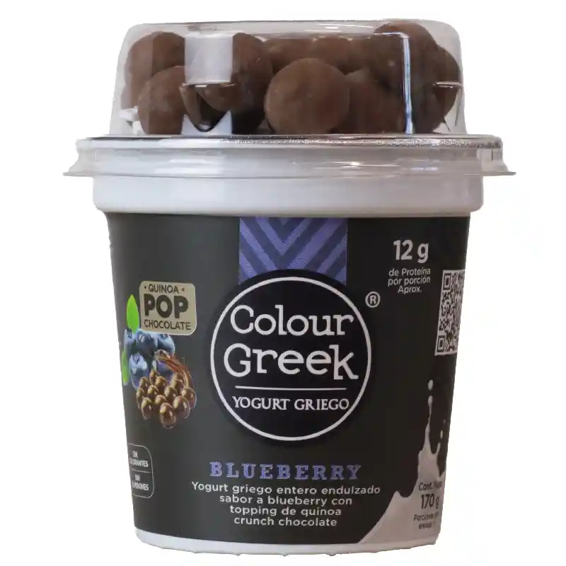 Colour Greek Yogurt Griego Sabor a Blueberry Con Quinoa