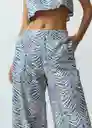 Pantalón Picci Mujer Azul Cetaceo Estampado Talla L Naf Naf