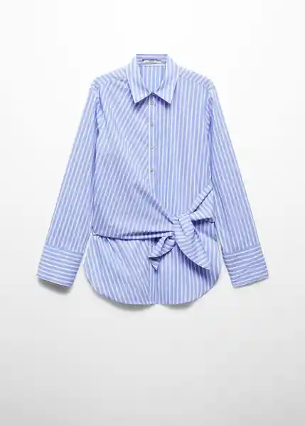 Camisa Máxima Azul Talla L Mujer Mango