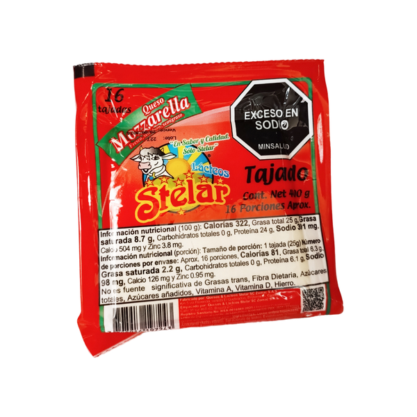 Stelar Queso Mozarella Tajado 400 g