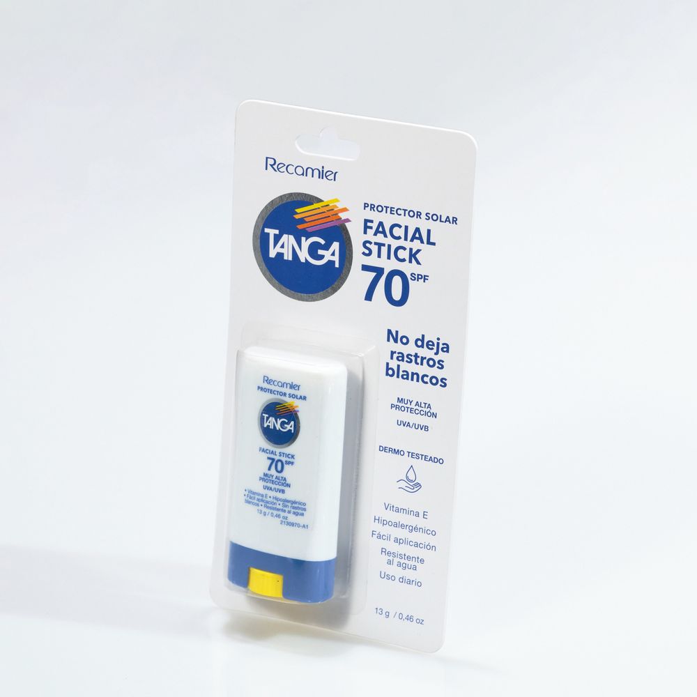 Tanga Protector Solar Facial Stick en Barra SPF 70 13 g