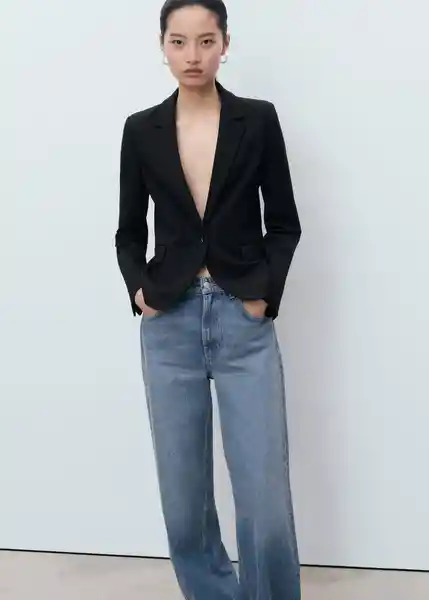 Blazer Americana Paloma Negro Talla 38 Mujer Mango