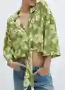 Camisa Coloma Verde Talla XL Mujer Mango