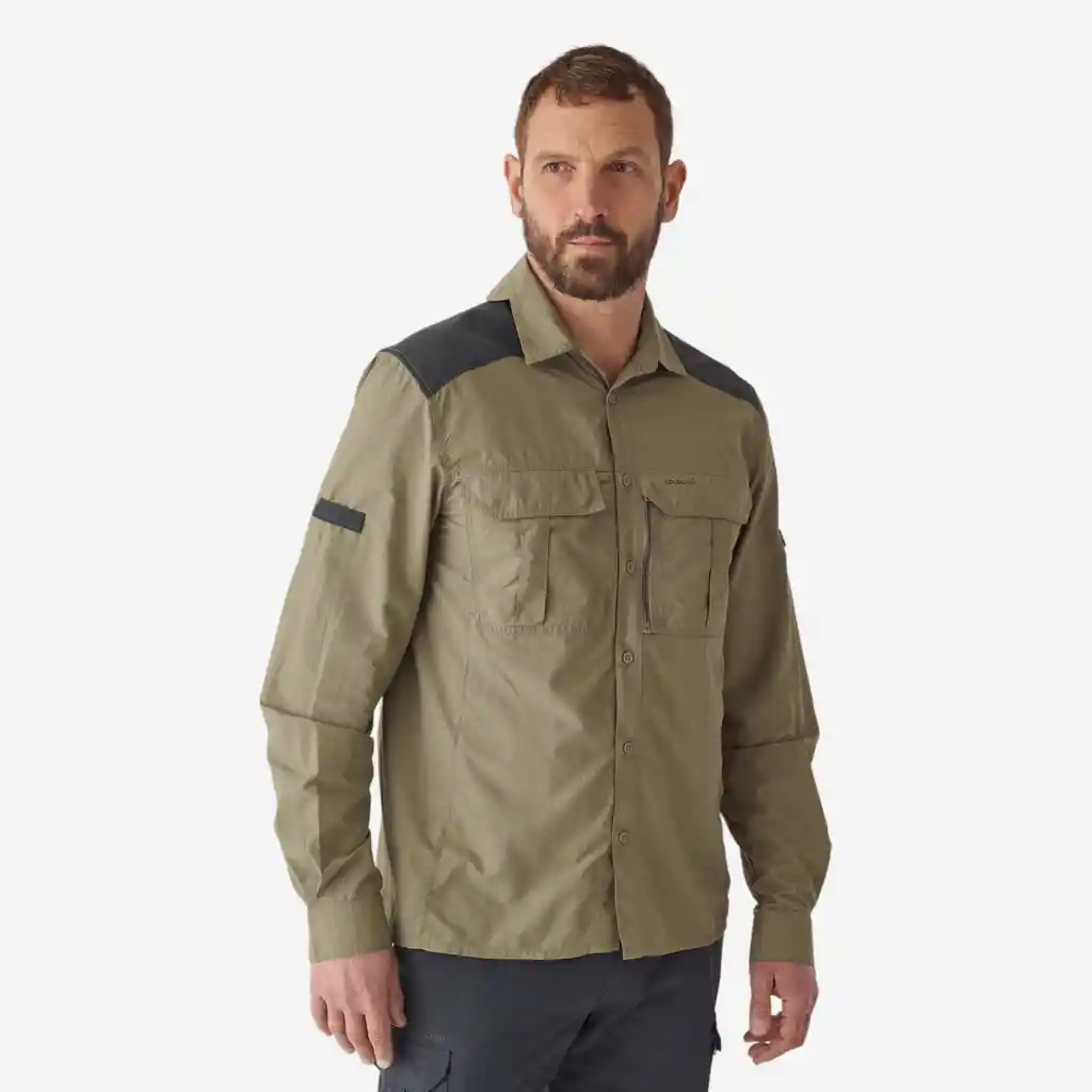 Camisa Manga Larga Transpirable Liviana Solognac 520 Adulto Verde