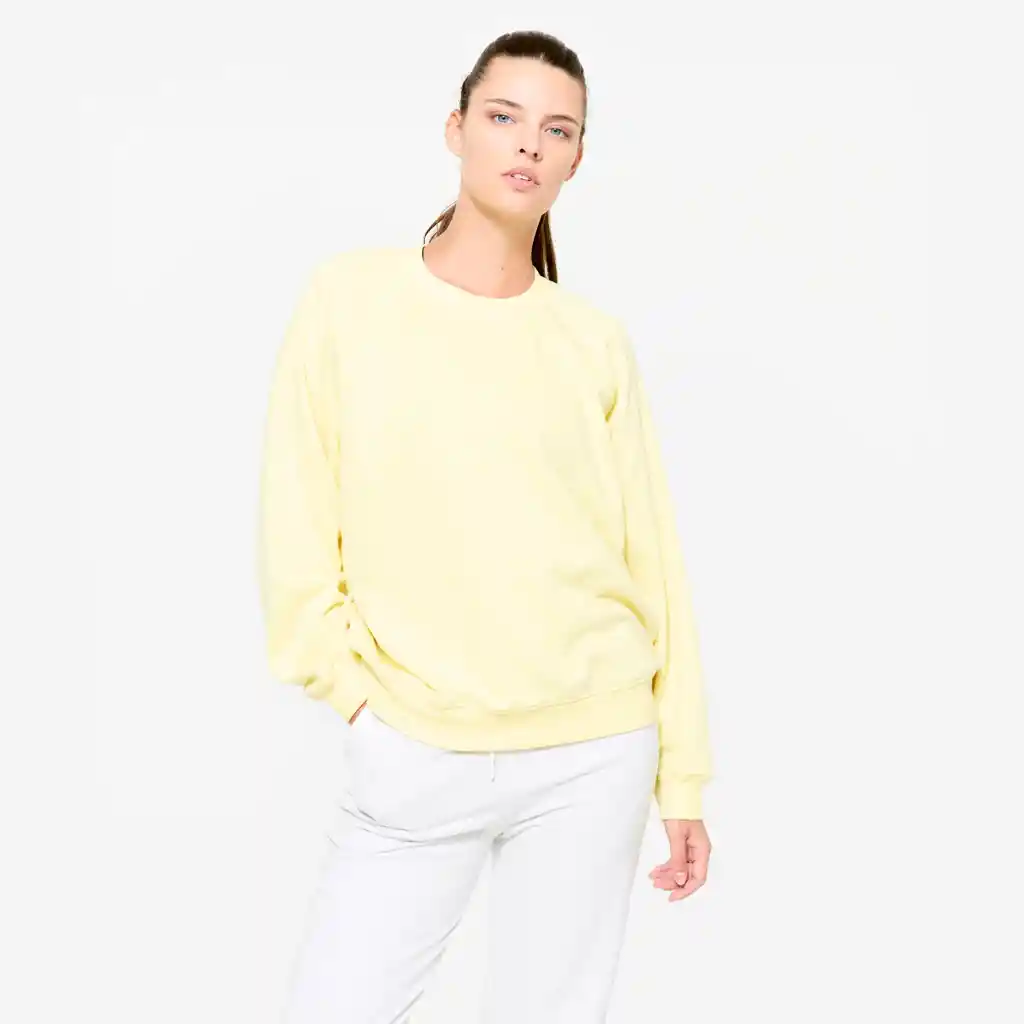 Saco Muletón Fitness Mujer Talla L Amarillo