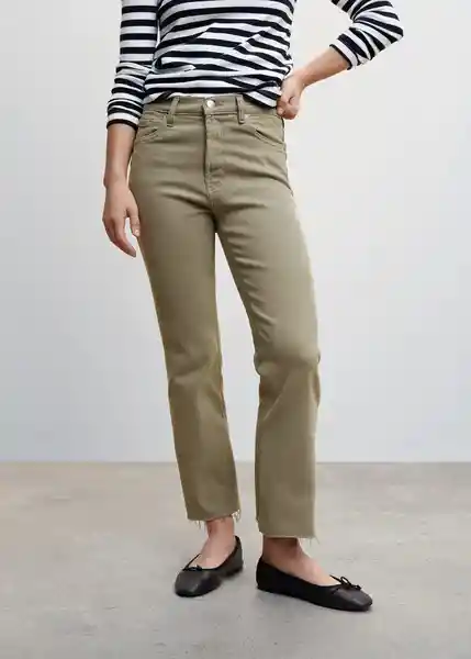 Pantalón Jean Sienna Khaki Talla 32 Mujer Mango