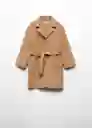 Abrigo Max Camel Talla 08 Niña Mango