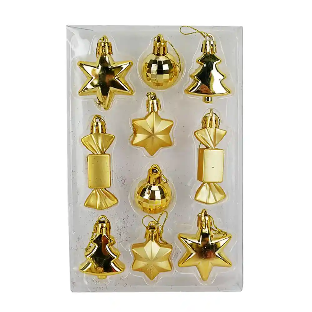 Pack X10 Colgantes Blíster Krea Gold Navidad