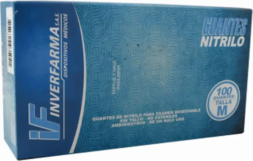 Nitrilo Guante De Azul M 100 Unidades 