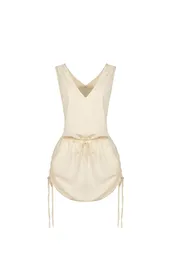 Vestido Corto Sakku Marfil Talla XS Mercedes Campuzano