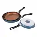 Set X3 Sartenes Universal Gold Blue 18-20-24cms