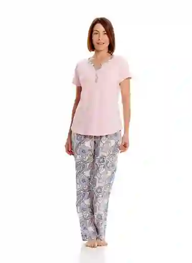 Pijama Camiseta en Punto Plon Lar Mujer Rosa XL Bronzini Woman