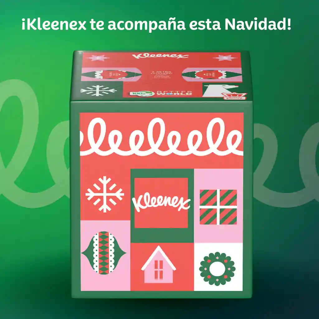 Pañuelos Faciales Kleenex Cubo Edición Limitada Navidad 60 und