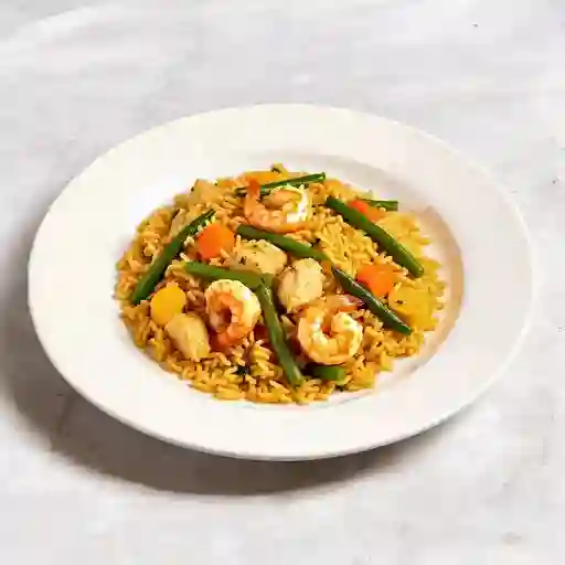 Arroz pollo y camarón