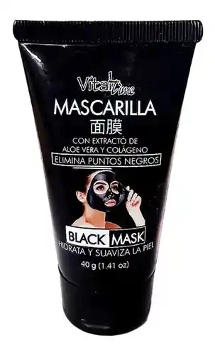 VITAL TIME Mascarilla Negra Puntos Negros