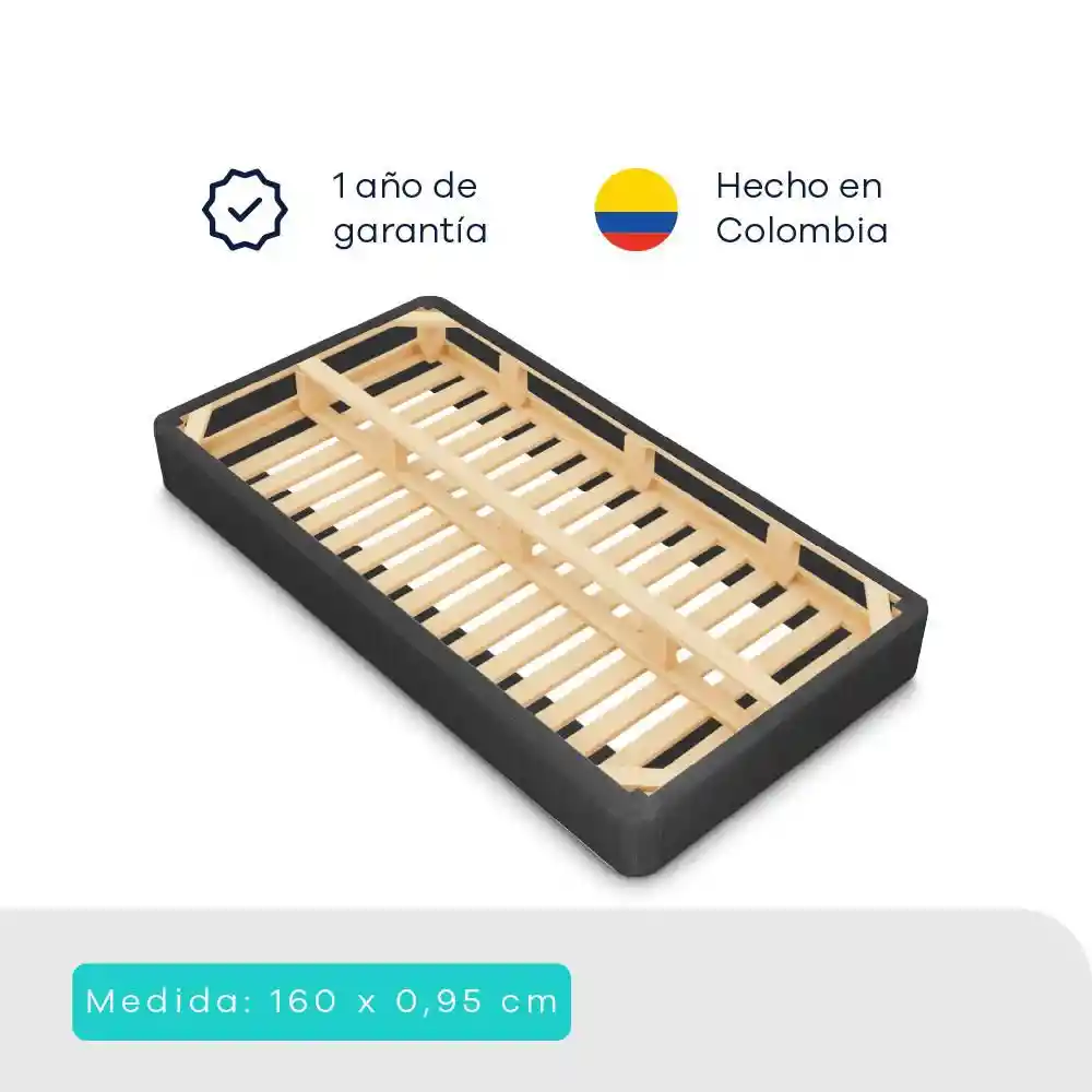 Sommier Essencial Gris 160x0.95 Comodisimos Esegf6004pme14