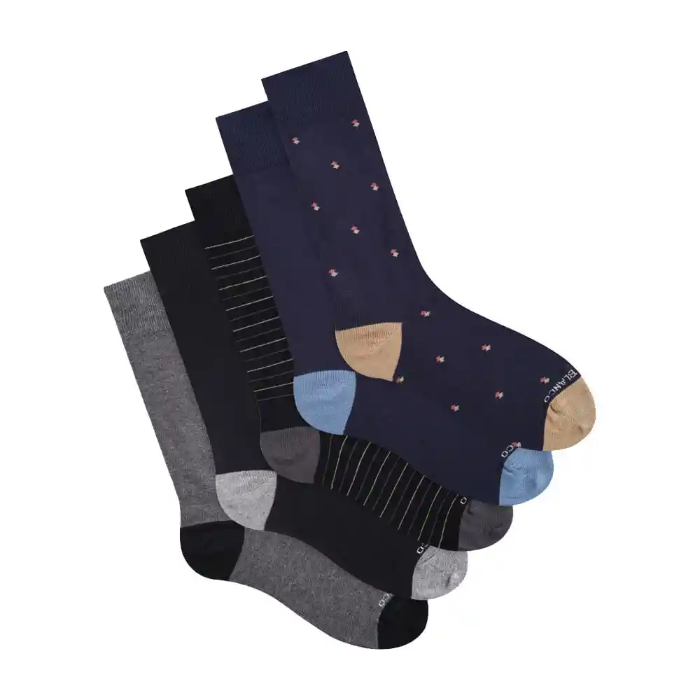 Medias Casuales Largo Masculino Brecia X5 Punto Blanco Talla 10-12