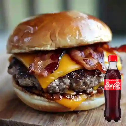 Combo Cheese Burguer + Coca-Cola Sabor Original 400 ml